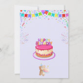 およびエレガントおもしろい誕生日パーティー招待カード 招待状 (裏面)