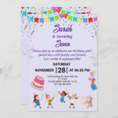 およびエレガントおもしろい誕生日パーティー招待カード 招待状 (正面/裏面)