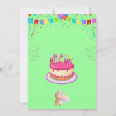 およびエレガントおもしろい誕生日パーティー招待カード 招待状 (裏面)