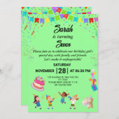 およびエレガントおもしろい誕生日パーティー招待カード 招待状 (正面/裏面)