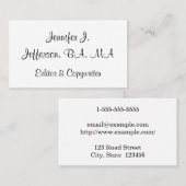 およびエレガントカスタマイズ可能なエディタ名刺 名刺 (正面/裏面)