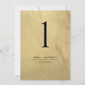 およびエレガントシンプル金ゴールドとブラックテーブル番号 (裏面)