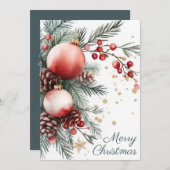 およびエレガントフェスティバル休日グリーティングカード シーズンカード (正面/裏面)