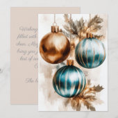 およびエレガントフェスティバル休日グリーティングカード シーズンカード (正面/裏面)