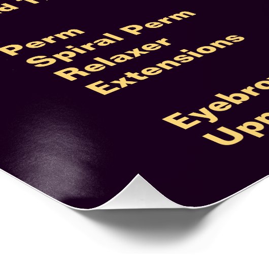 およびエレガント上品な美容師価格表 ポスター (コーナー)