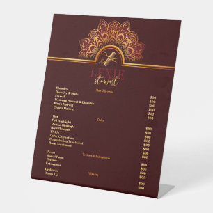 およびエレガント上品な美容師価格表 台座サイン