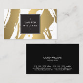 およびエレガント抽象芸術金ゴールドブラシストロークII 名刺 (正面/裏面)