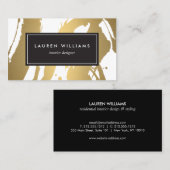 およびエレガント抽象芸術金ゴールドブラシストロークIII 名刺 (正面/裏面)