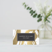 およびエレガント抽象芸術金ゴールドブラシストロークIII 名刺 (スタンド正面)