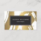 およびエレガント抽象芸術金ゴールドブラシストロークIII 名刺 (正面)