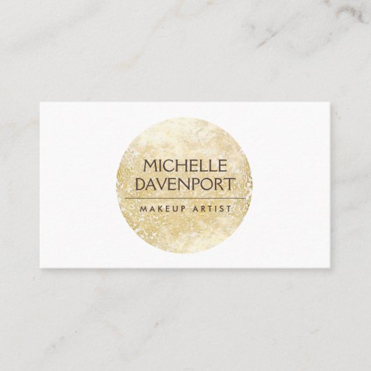 およびエレガント抽象芸術金ゴールド円のロゴ 名刺 (正面)