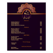 およびエレガント高級爪、 ネイル技術価格表 ポスター (正面)