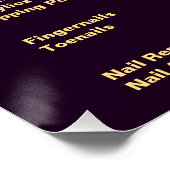 およびエレガント高級爪、 ネイル技術価格表 ポスター (コーナー)