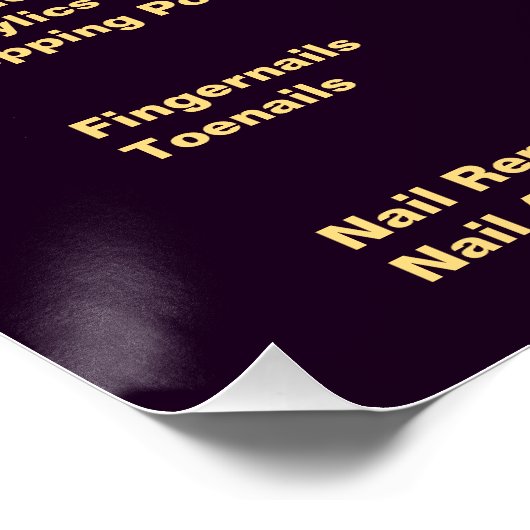 およびエレガント高級爪、 ネイル技術価格表 ポスター (コーナー)
