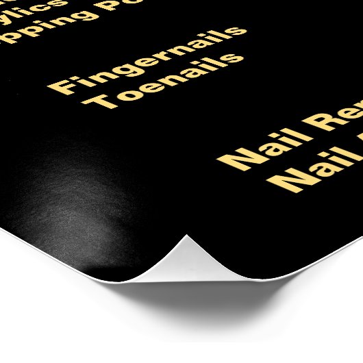 およびエレガント高級爪、 ネイル技術価格表 ポスター (コーナー)