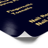 およびエレガント高級爪、 ネイル技術価格表 ポスター (コーナー)