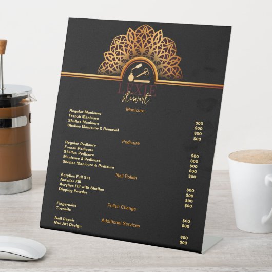 およびエレガント高級爪、 ネイル技術価格表 台座サイン (インサイチュ)