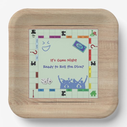 およびカジュアルおもしろいボードゲームナイトパーティープレート ペーパープレート (正面)