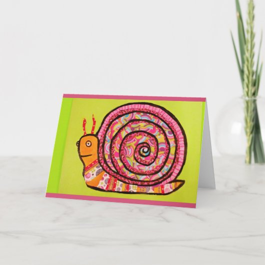 およびカラフルおもしろいカタツムリグリーティングカード カード (正面)