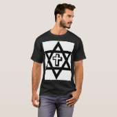 およびクリスチャンの十字のデザインダビデの星 Tシャツ (正面フル)