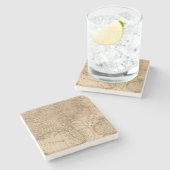 およびノースカロライナバージニア州の地図 ストーンコースター (横)