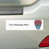 およびハート生命の樹が付いている虹の砂糖のスカル バンパーステッカー (車上)