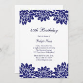 およびフローラモダン誕生日パーティーの招待 招待状 (正面/裏面)