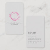 およびミニマルデザイモダンナースクライブラブルロゴ（ピンク） 名刺 (正面/裏面)