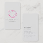 およびミニマルデザイモダンナースクライブラブルロゴ(ピンク) 名刺 (正面/裏面)
