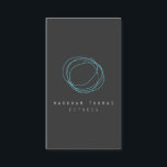 およびミニマルデザイモダンナースクライブラロゴ(青) 名刺<br><div class="desc">このプロフェッショナル名刺デザインには、円状に描かれた手書き文字が従来にないモダンが、抽象芸術ロゴとなっている。あなたの名前または会社名は白い背景にミニマルフォントセットに基づいている。オリジナルアートとデザイン© 1201AMデザインスタジオ | www.1201am.com</div>