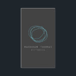 およびミニマルデザイモダンナースクライブラロゴ（青） 名刺<br><div class="desc">このプロフェッショナル名刺デザインには、円状に描かれた手書き文字が従来にないモダンが、抽象芸術ロゴとなっている。あなたの名前または会社名は白い背景にミニマルフォントセットに基づいている。オリジナルアートとデザイン© 1201AMデザインスタジオ | www.1201am.com</div>