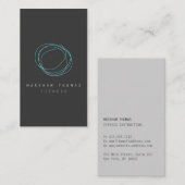 およびミニマルデザイモダンナースクライブラロゴ（青） 名刺 (正面/裏面)