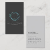 およびミニマルデザイモダンナースクライブラロゴ（青） 名刺 (正面/裏面)
