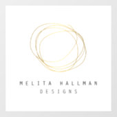 およびミニマル金ゴールドデザイモダンナの落書きロゴ ウィンドウサイン (シート)