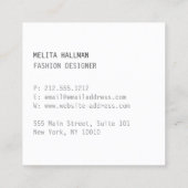 およびミニマル金ゴールドデザイモダンナの落書きロゴ スクエア名刺 (裏面)