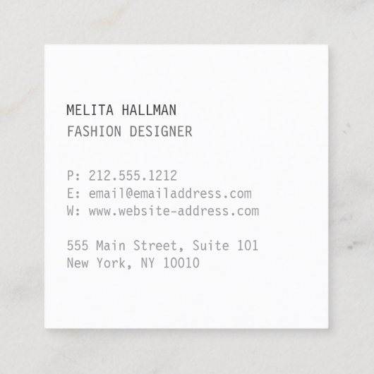 およびミニマル金ゴールドデザイモダンナの落書きロゴ スクエア名刺 (裏面)