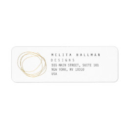 およびミニマル金ゴールドデザイモダンナの落書きロゴ ラベル