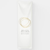 およびミニマル金ゴールドデザイモダンナの落書きロゴ 横断幕 (縦)