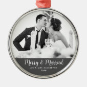 およびメリーヴィンテージ結婚したと時代を超越した新婚 メタルオーナメント (正面)