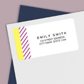 およびモダントレンディーイエローおよびパープルのストライプアドレス ラベル