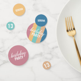 およびモダンミュートされたカラー見本誕生日 コンフェッティ