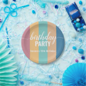 およびモダンミュートされたカラー見本誕生日 ペーパープレート (パーティー)