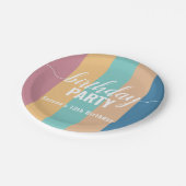 およびモダンミュートされたカラー見本誕生日 ペーパープレート (アングル)