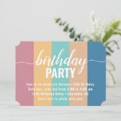 およびモダンミュートされたカラー見本誕生日 招待状 (スタンド正面)