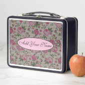 およびモダンヴィンテージフローラのテキストの追加 メタルランチボックス (インサイチュ)