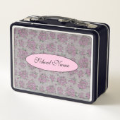 およびモダンヴィンテージフローラのテキストの追加 メタルランチボックス (裏面)