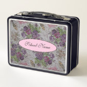 およびモダンヴィンテージフローラのテキストの追加 メタルランチボックス (裏面)