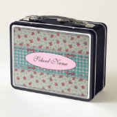 およびモダンヴィンテージフローラのテキストの追加 メタルランチボックス (裏面)