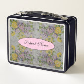 およびモダンヴィンテージフローラのテキストの追加 メタルランチボックス (裏面)