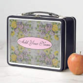 およびモダンヴィンテージフローラのテキストの追加 メタルランチボックス (インサイチュ)